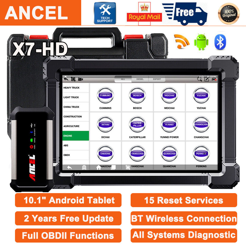 ANCEL X7HD Auto Diagnosegerät KFZ OBD2 Scanner für 24V & 12V Schwerlaster ECU