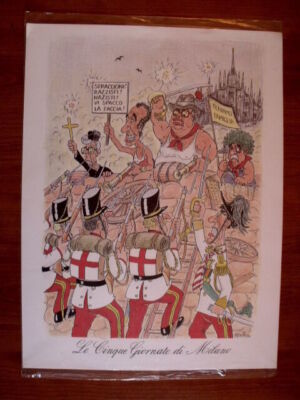 Druck FORATTINI Erste Republik 1991 DIE FÜNF TAGE MAILAND 29x39 cm [G67]