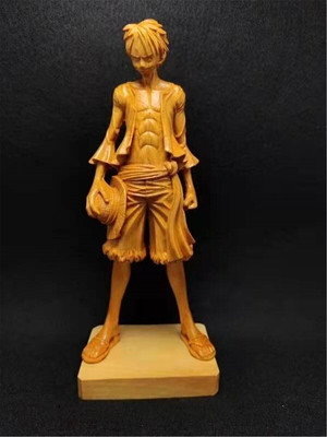 Wood Carving Character Anime Sabina Pingii Wood Pirate King Luffy Craft Ornament