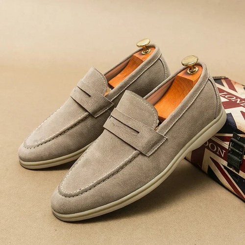 Genuine Leather Men's Casual Driving Shoe Loafers Moccasins Slip on Walking Shoe - Picture 27 of 27