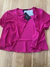 Nice Ladies Antthony Studio Hot Pink Short Cardigan Shawl Size M Medium 12/14
