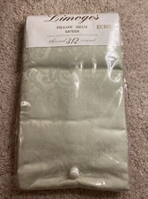 Limoges Sage Green Square Euro Shams Pillow Case New Sateen Thread 312 Count