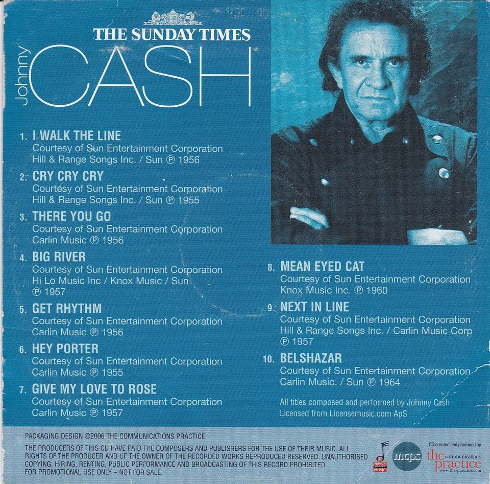 JOHNNY CASH ( THE SUNDAY TIMES Newspaper CD ) - Bild 2 von 3