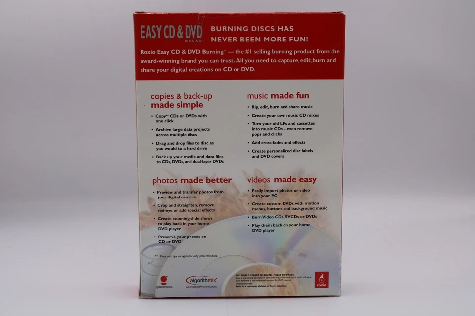 Roxio Easy CD & DVD Burning - Capture, Edit, Burn and Share - SVCD NEW - Image 4 of 4