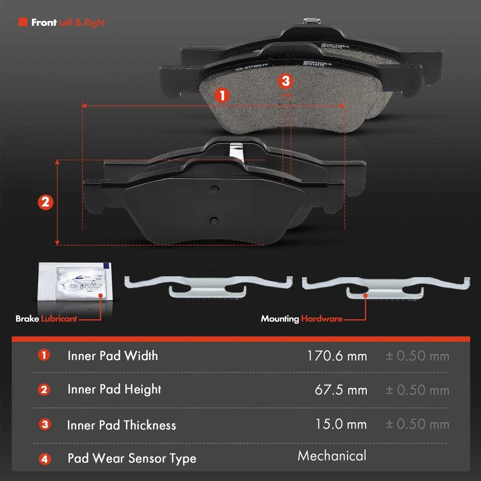 Новый комплект переднего и заднего дисковых тормозов для Ford Escape Mercury Mariner 2008-2010 Mazda - Изображение 3 из 4