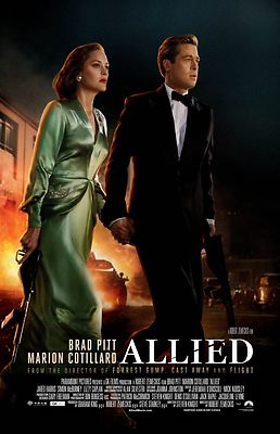 Allied movie poster (b) : 11 x 17 inches : Brad Pitt poster, Marion Cottilard