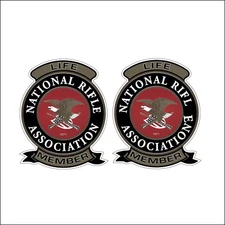 NRA Life Member Patch Logo Guns Decal Replica 2nd Amendment 1 Pair Stickers p23