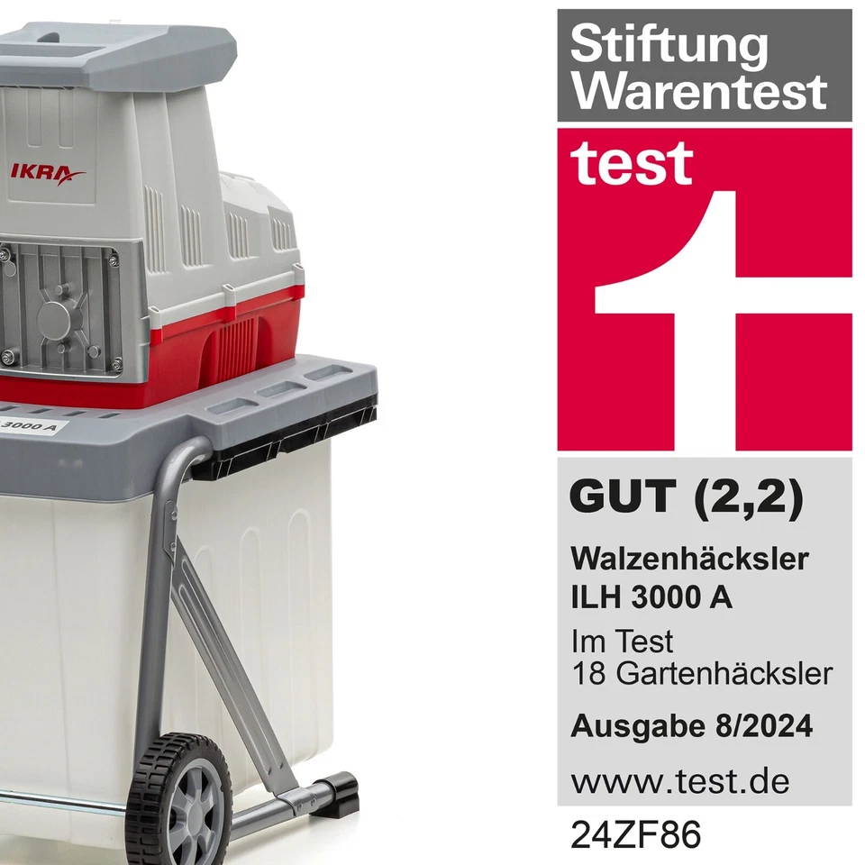 IKRA Elektro Walzenhäcksler Leisehäcksler ILH 3000 A 60 L Fangbox Schere Brille - Bild 2 von 4