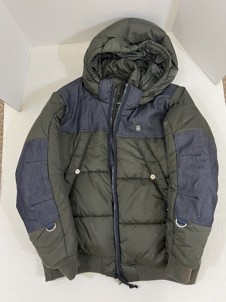 G Star Raw Down Puffer Jacket Size XXL Hooded Coat Outwear Black