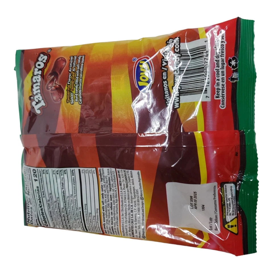 Jovy Tamaros Sabor Tamarindo Chile Relleno Duro Caramelo con Red Suave Peso Bolsa 6oz (170g) Foto 3 de 4