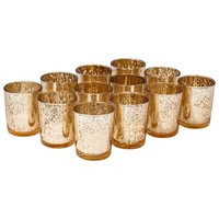 12Er Set Teelichthalter Weihnachten Glas Windlicht Teelichtglas