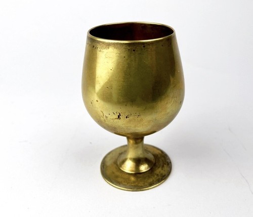 Vintage Brass EPNS Goblet 4oz | Antique Decor, Library Staging, Antique Snifters - Picture 2 of 6