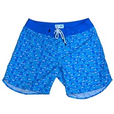 Chubbies Blue 6" Board Shorts Orca Killer Whale Allover Print Unlined Men's Sz30
