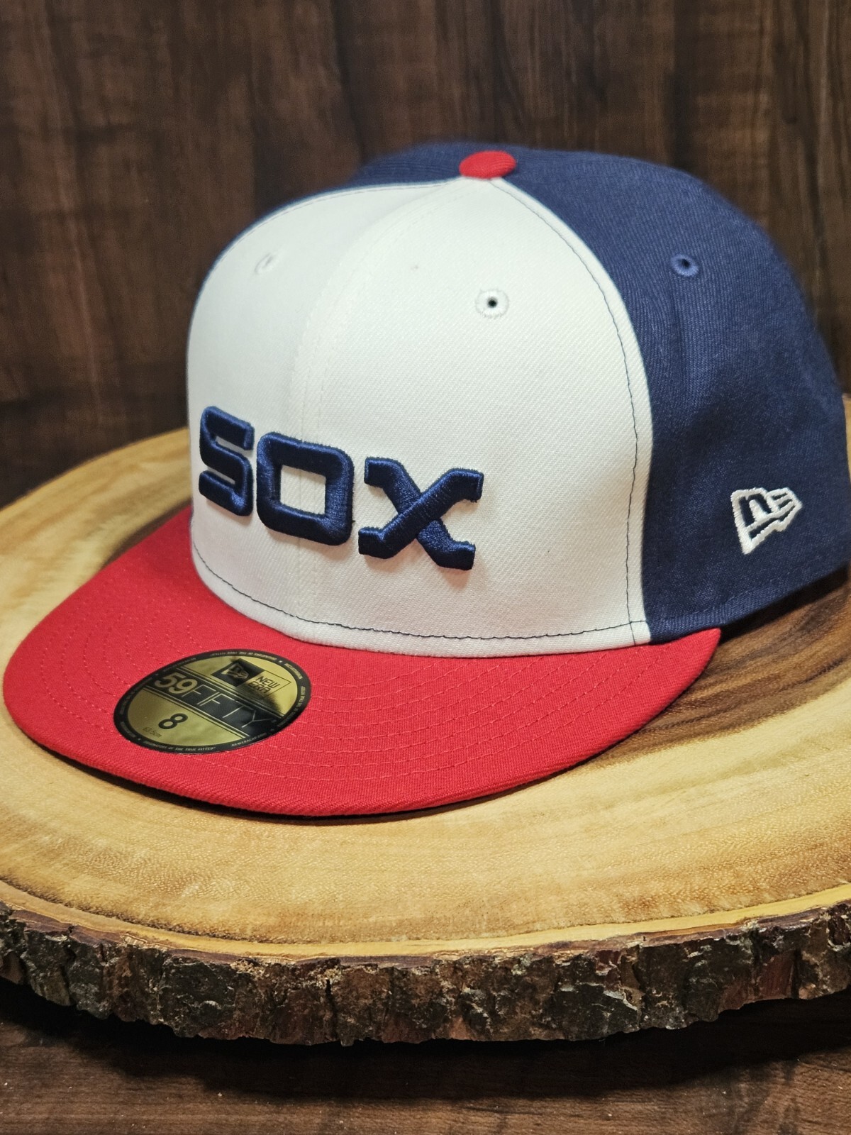 Chicago White Sox New Era 59Fifty Fitted Hat Cap Size 8 MLB Baseball Retro Logo