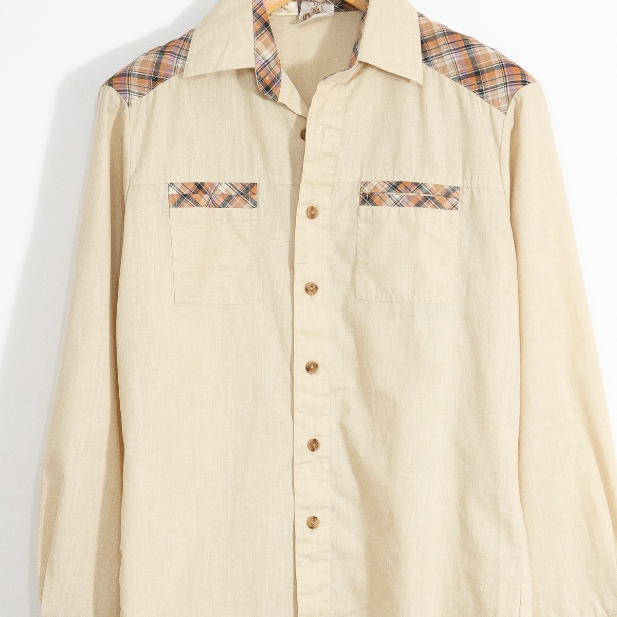 メンズ　70s Alfie CALIFORNIA design shirt Vintage 70s Alfie California Button Up Shirt M - Plaid Long Sleeve