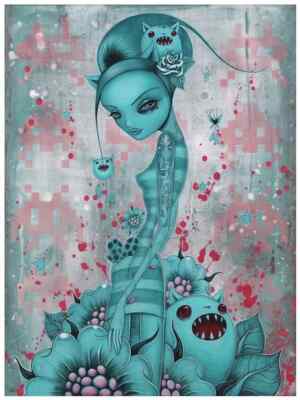 Caia Koopman Mittens Fine Art Print 24x18 Space Invaders Video Games LT100