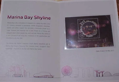 SINGAPORE  MARINA BAY SKYLINE SHEETLET MINT NH IN FOLDER 2013 #160