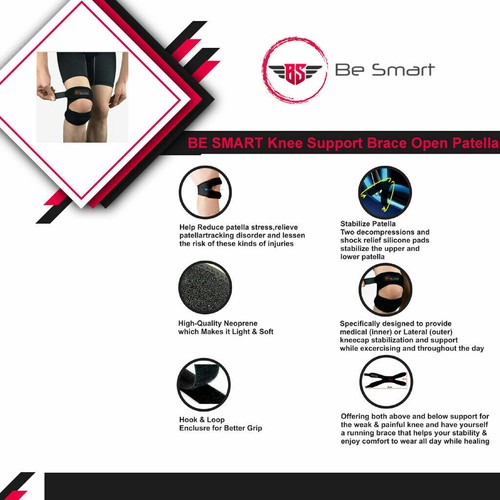 Knee Brace Support Patella Stabilizer Strap Arthritis Tendon Pain Relief Running - Picture 3 of 7