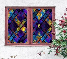 3D Art Graphics O432 Window Film Print Sticker Cling Stained Glass UV Block Am