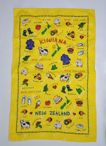 Kiwiana gelb Bandana Neuseeland Kiwi Folk 18" x 29" Schal von Derek - Bild 2 von 17