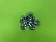 10 pcs 1/4-20 Nylon Insert Hex Flange Lock Nut, Zinc Clear, 1/4-20