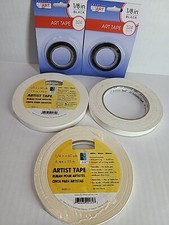 Art Tape Lot White 1/4, 2 -1/2, Black 1/8 Inch