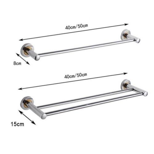 40/50cm Single Double Towel Rail Rack Holder Wall Mounted Bathroom Kitchen AU - Picture 3 of 19
