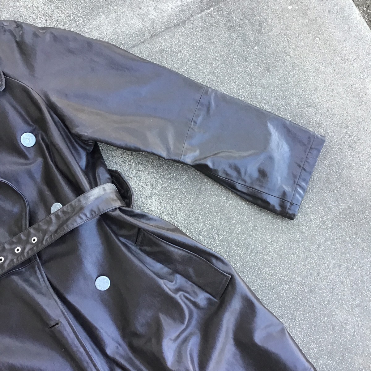 Giorgio Armani Jeans Leather Belt Coat Brown Women Overcoat Jacket US 6 Italy 40 View 5