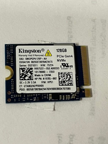5x Kingston 128GB SSD M.2 2230 PCIe Gen4 NVMe 0M3PGP4128P-AH TESTED BULK WARRANT