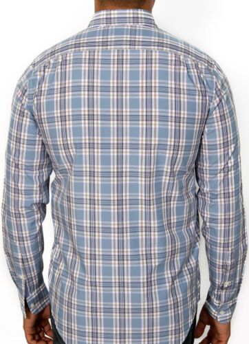 Camisa informal Lacoste para hombre X-Large L/S azul puntiagudo algodón a cuadros con botones - Imagen 7 de 11