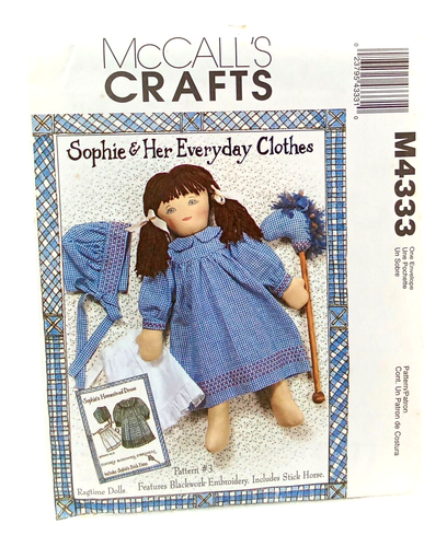 McCalls Sophie & Her Everyday Clothes Uncut Sewing Pattern Ragtime Doll Set of 4 - Picture 6 of 9