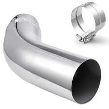 Uimoso Chrome Turndown Exhaust Elbow 5" Inlet 6" Outlet 23" Length