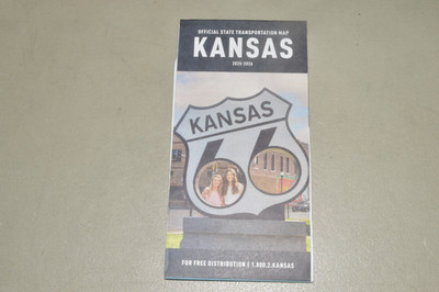 Kansas State 2026 State Travel Map street road highway railroad paper Route 66