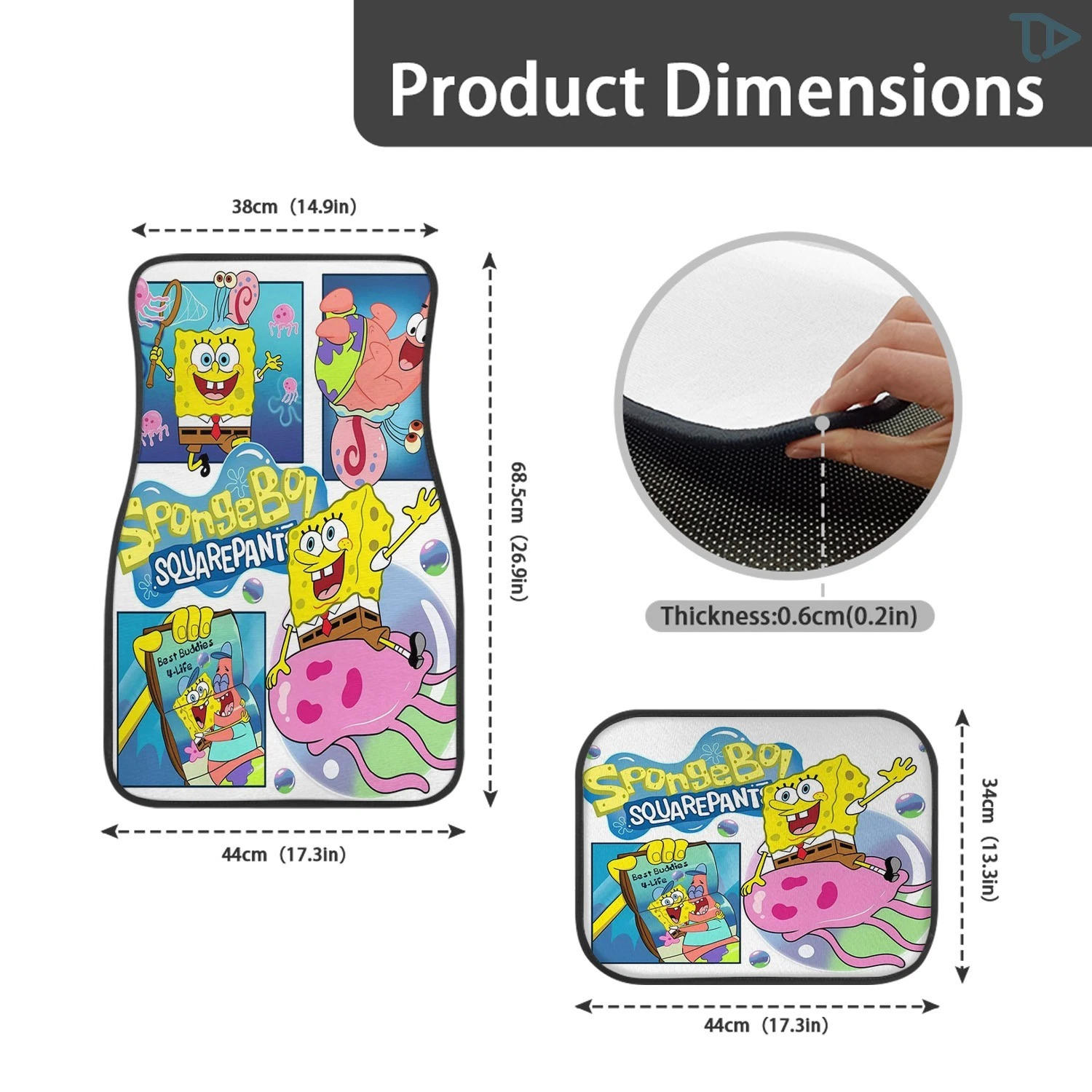 SpongeBob Car Floor Mats Set