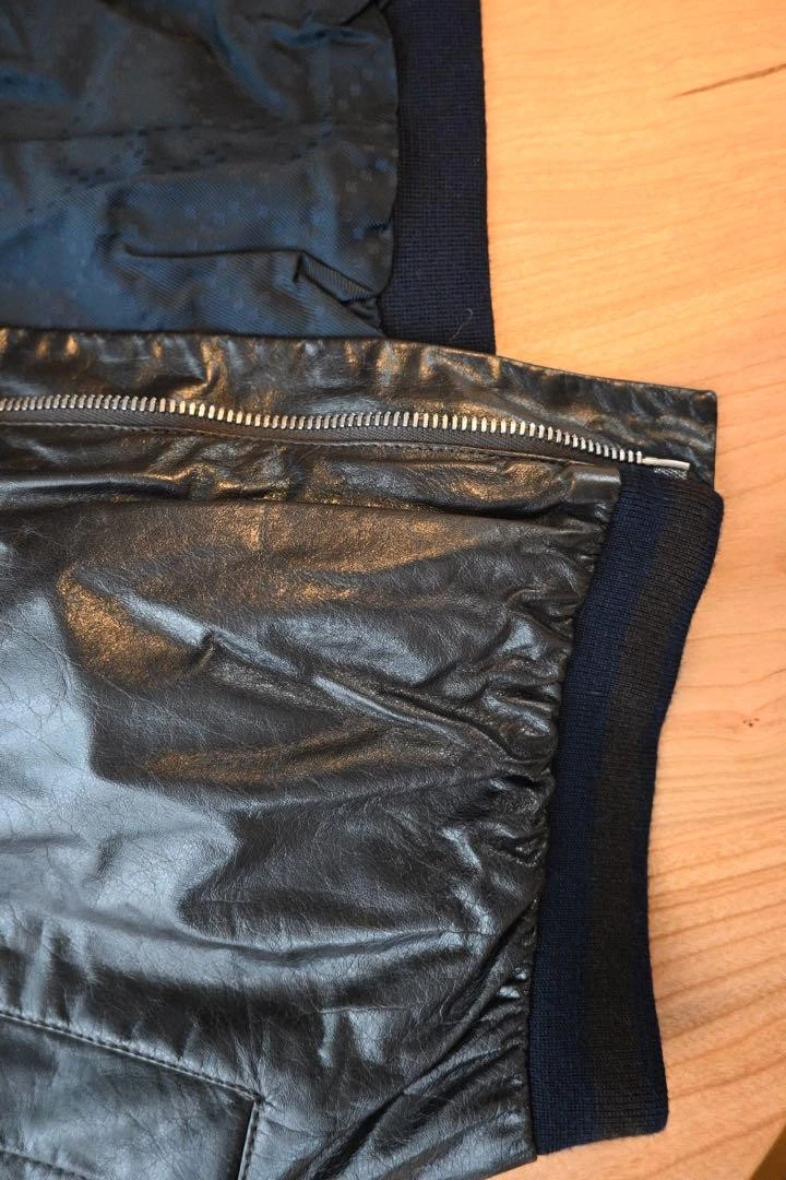 Giacca casual Gucci nylon pelle taglia 48 usata in ottime condizioni nero navy