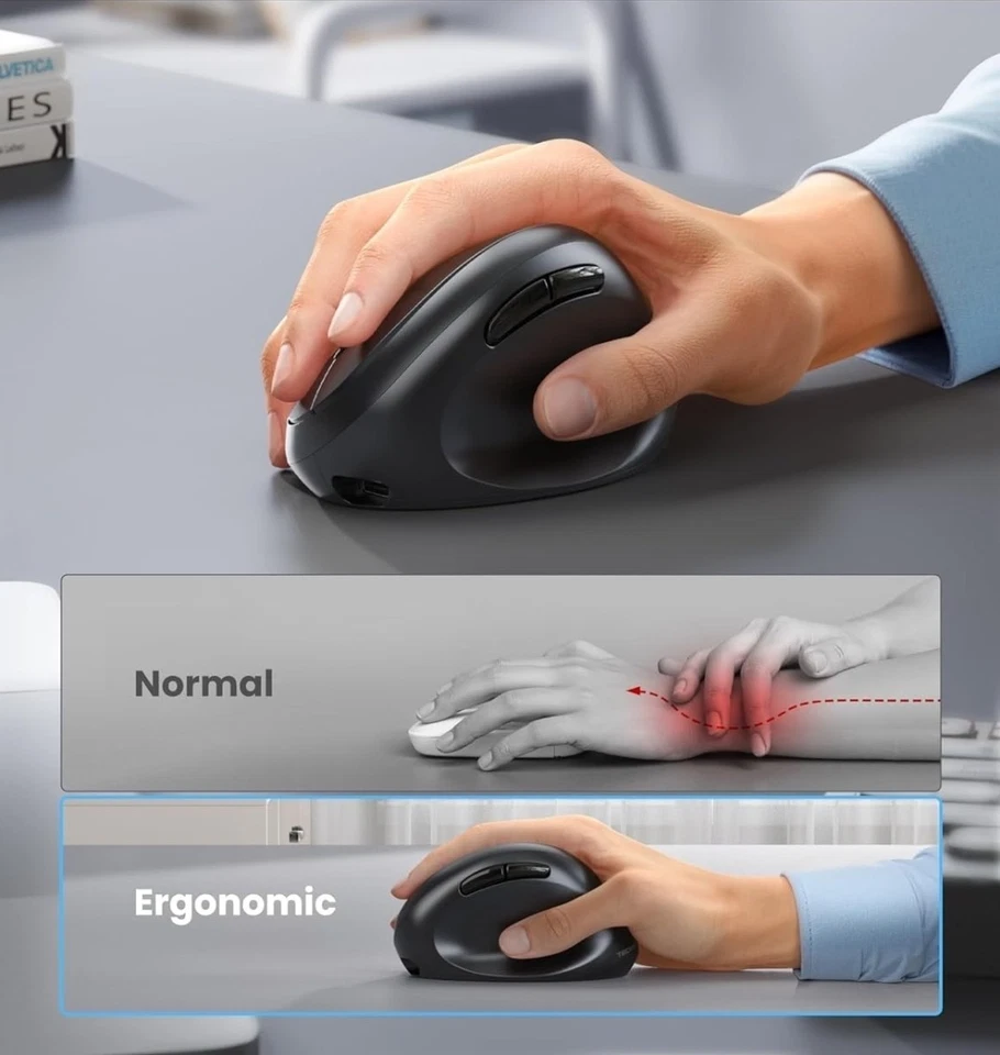 TECKNET Ergonomic Mouse, Bluetooth Wireless Vertical Mouse, Rechargeable Batt... - Image 2 of 4