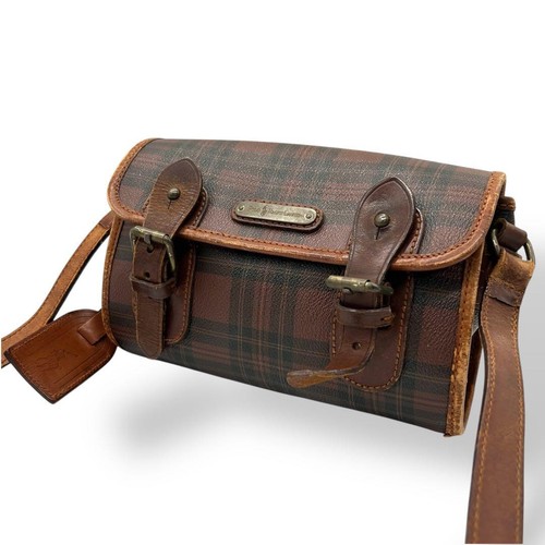 572 Polo Ralph Lauren Shoulder Bag Checked Brown Vintage Limited Edition VHTF Ra - Picture 1 of 14