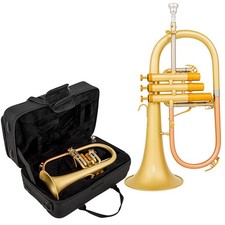 AUROSUS FH-8390 JAZZ Bb Flugelhorn Matte Brass Heavy Caps Trigger w/ Light Cas