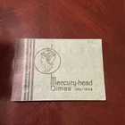 Mercury Head Dime 1916–1945 Coin Book Album With 89 Silver Dimes