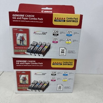 Canon 220 Black + Canon 221 Color (CMY) Double Combo Pack (2945B011AD)