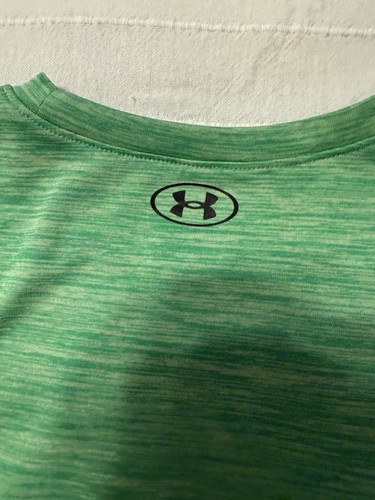 Little Boy Size 5 UNDER AMOUR Heather Green Blue&Black Logo Long Sleeve T-Shirt - Picture 10 of 13