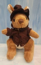 Kangaroo Plush Soft Toy 28cm, Vest and Felt Hat, Happy Memories from Australia