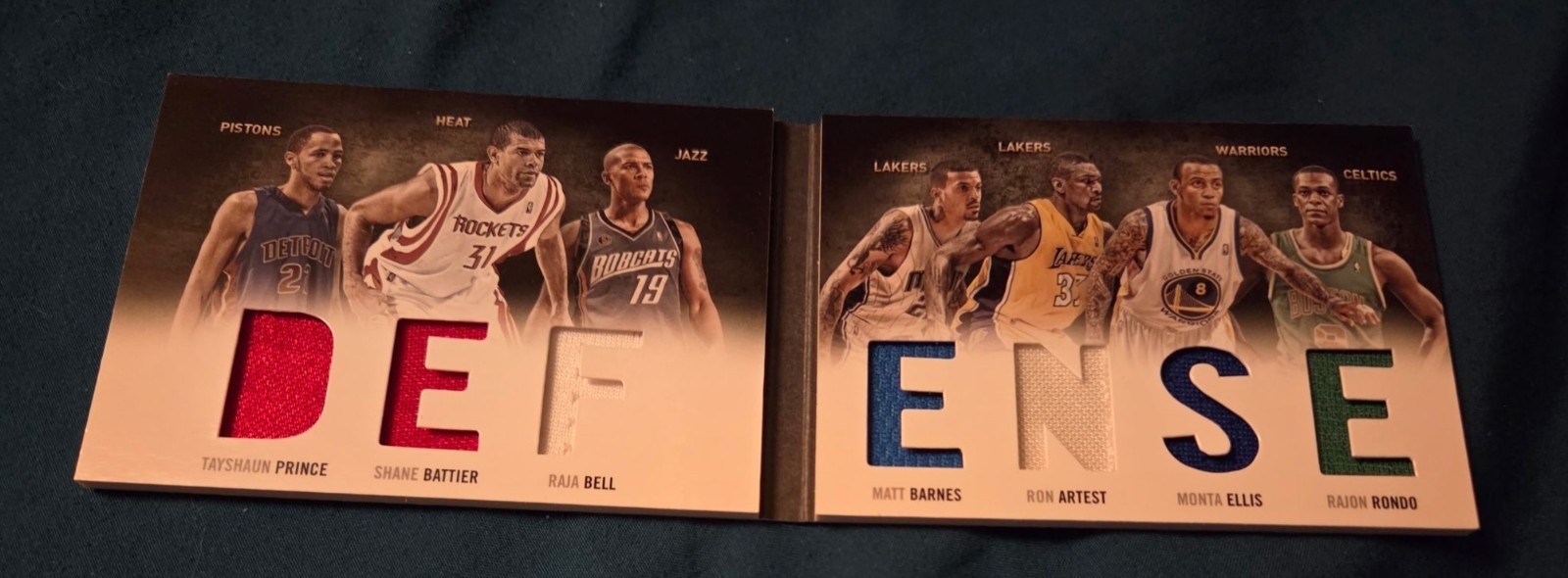 Rondo Artest Prince Battier 2011 Panini Preferred Defense Game-Worn Booklet /199