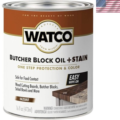Rich Hazelnut Butcher Block Oil + Stain - Perfect for Wood Surface Care