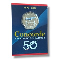 2026 Colour edition Concorde 50p Coin Brand New Concorde 50th Anniversary