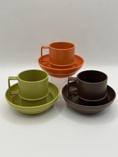 Vintage Tupperware Toys 3x Cups  Bowls Set Avocado Green Brown Burnt Orange MCM