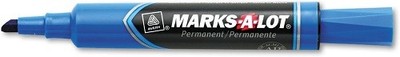 Marks A Lot(R) Regular Desk Style Permanent Markers Blue Chisel Tip Bulk - 12EA