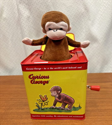 Schylling Curious George Tin Metal Jack In The Box Pop Goes The Weasel Works