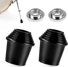 2 Packs Bass Drum Spur Rubber Feet, 1.3x1.18in Bass Drum Legs Threaded Rubber Fo