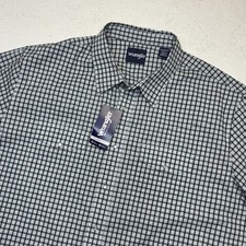 New Wrangler Pearl Snap Western Shirt Men's 2XL Short Sleeve Blue Plaid Cowboy